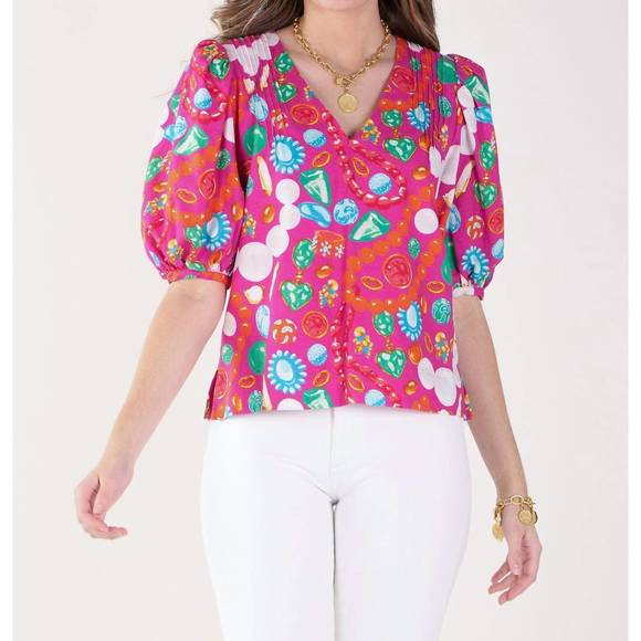 NEW EMILY MCCARTHY penny v-neck top in jewelry box